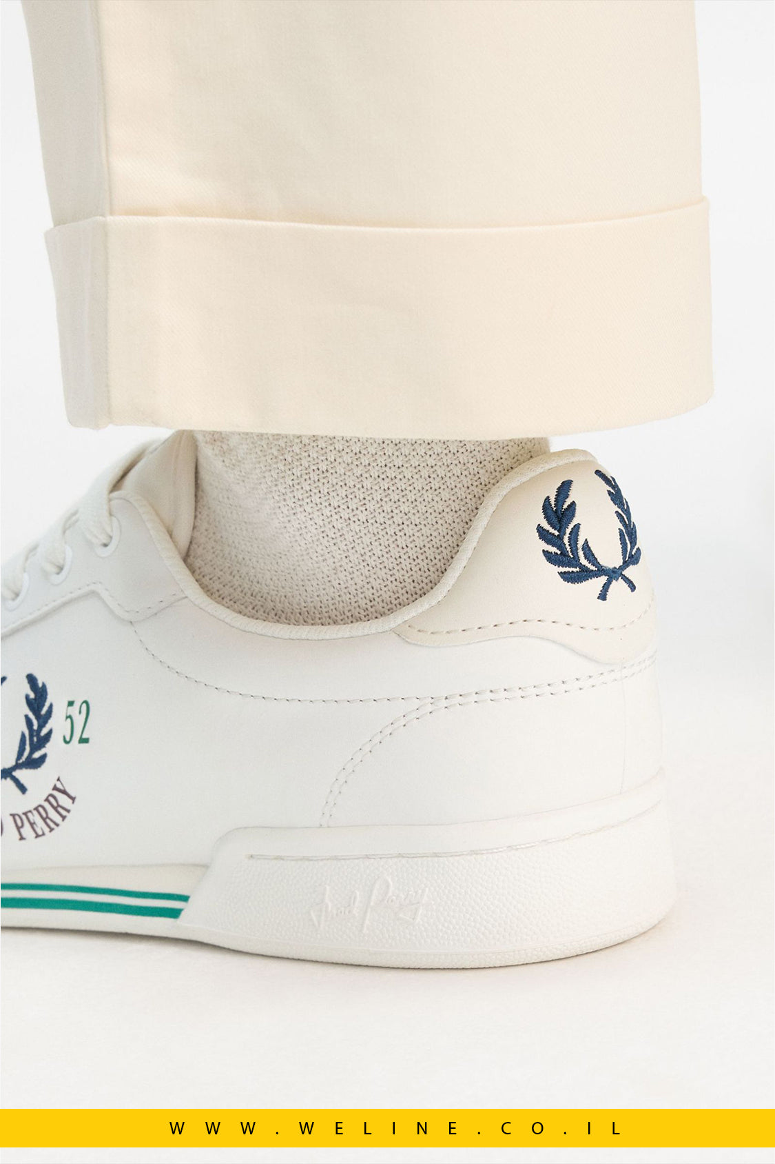 סניקרס גברים Fred Perry דגם B722 – צבע Snow White