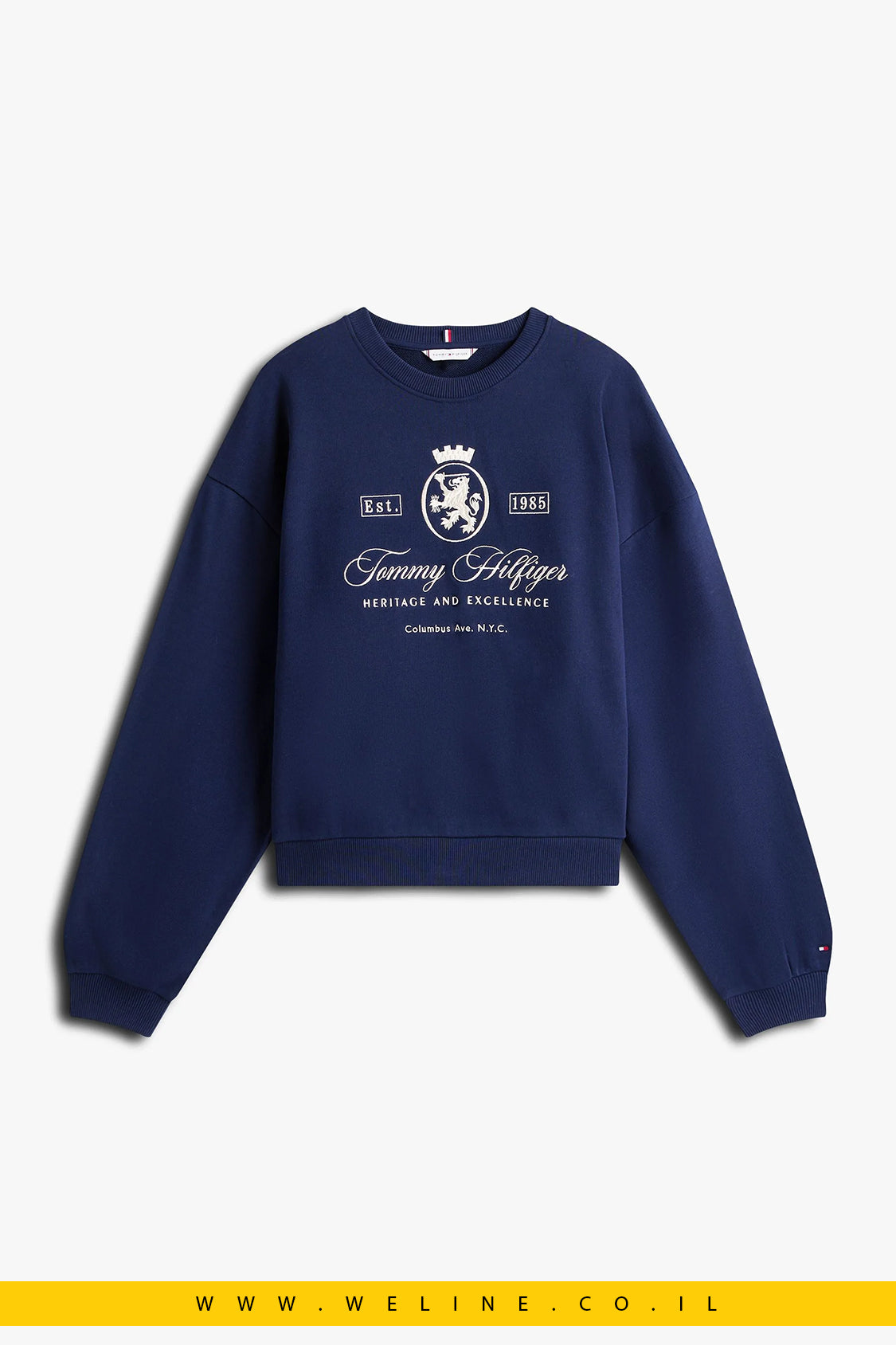 סווטשירט נשים Tommy Hilfiger – דגם Varsity Crest בצבע Navy