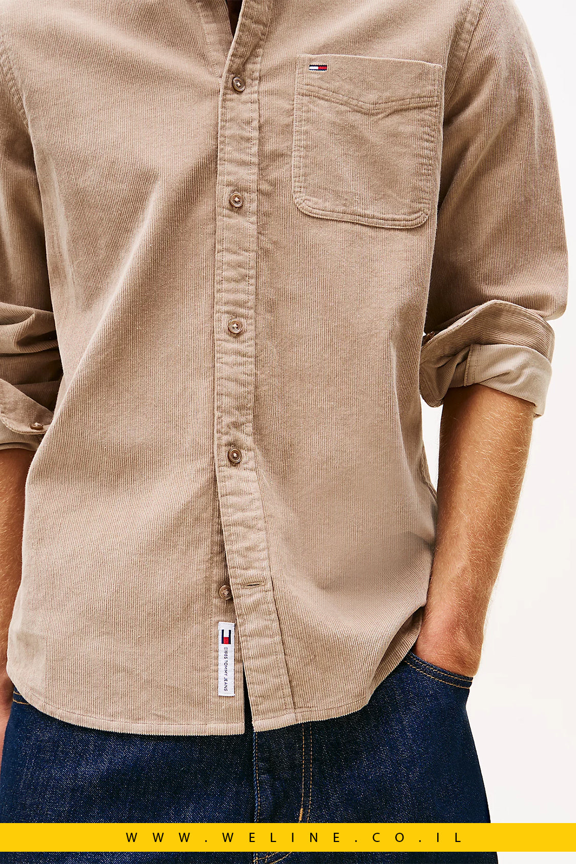 חולצת קורדורוי לגברים – Tommy Jeans Regular Fit