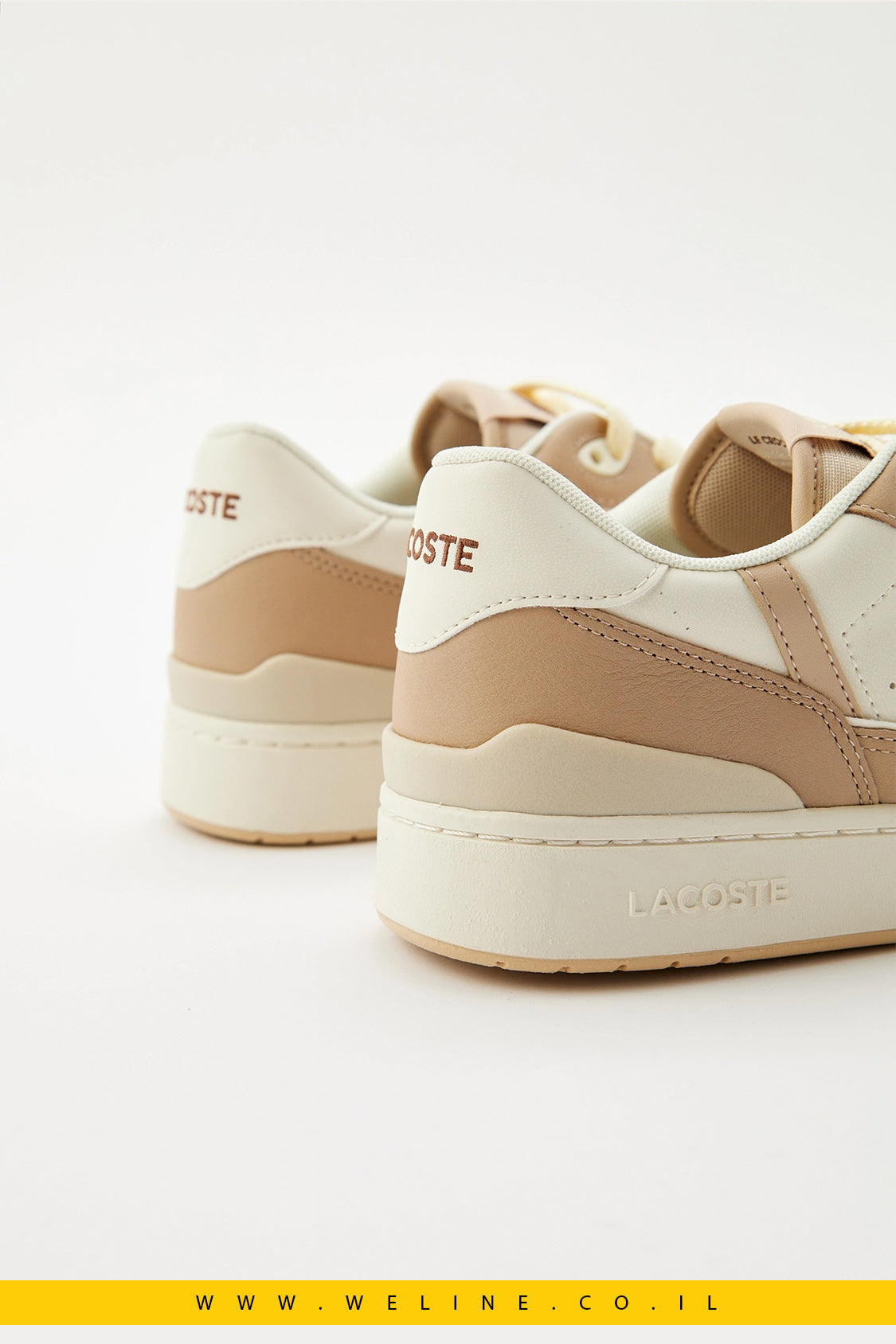 נעלי סניקרס עור לגברים Lacoste T-Clip Tonal