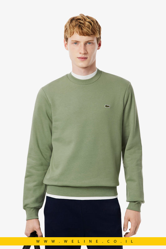 סווטשירט פליז עם צווארון עגול לגברים Lacoste
