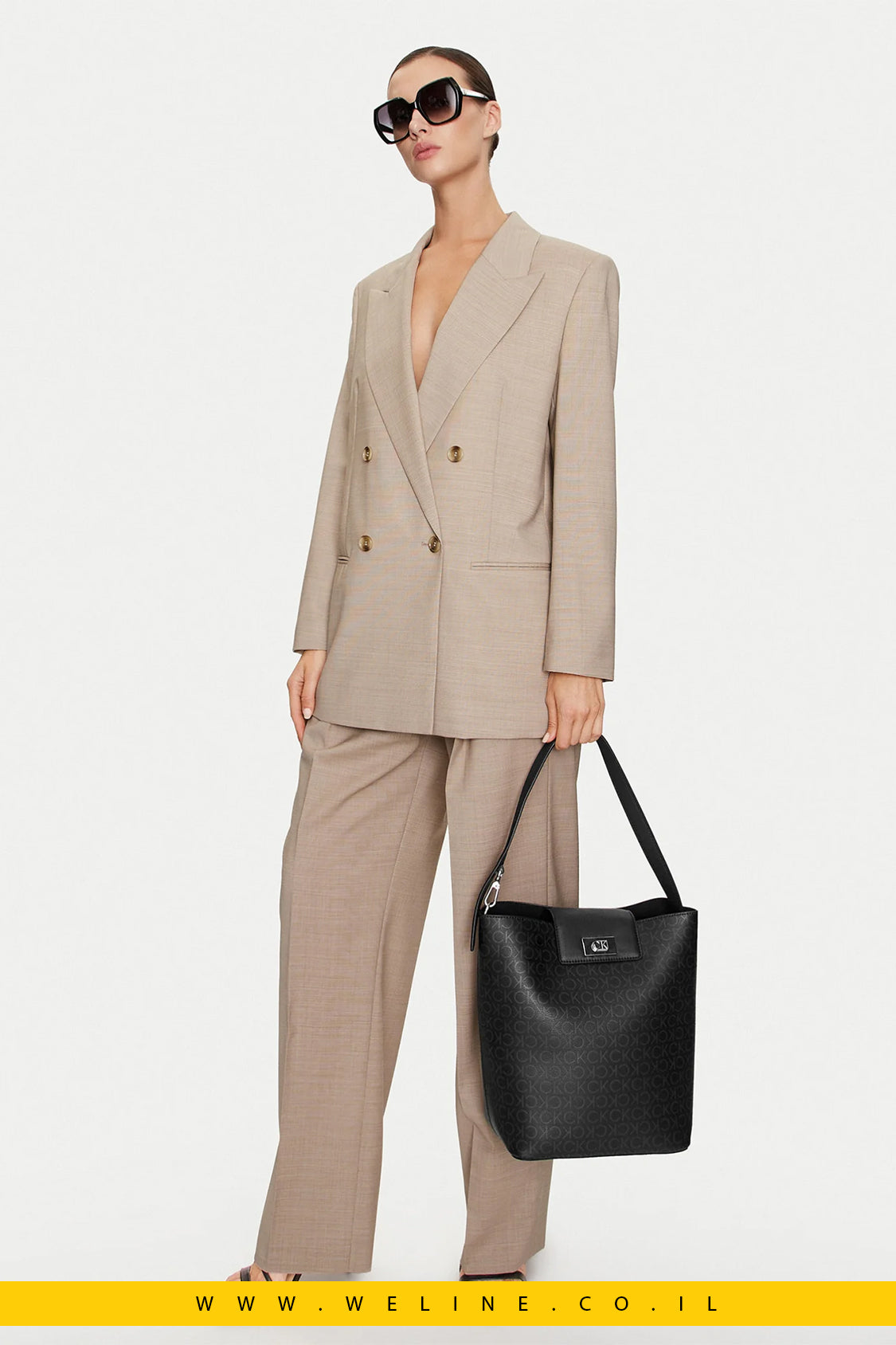 Calvin Klein – תיק נשים דגם Push Bucket בצבע שחור