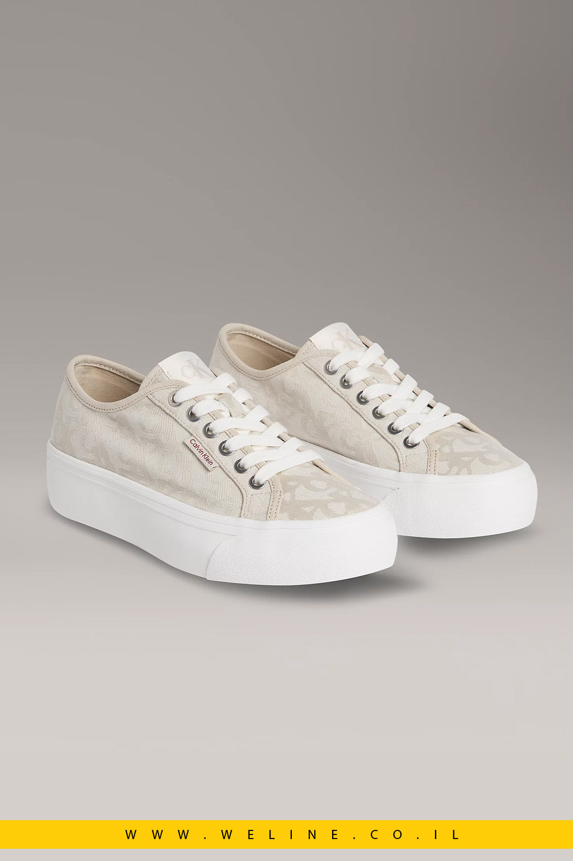 נעלי פלטפורמה Logo Jacquard Platform Trainers Calvin Klein