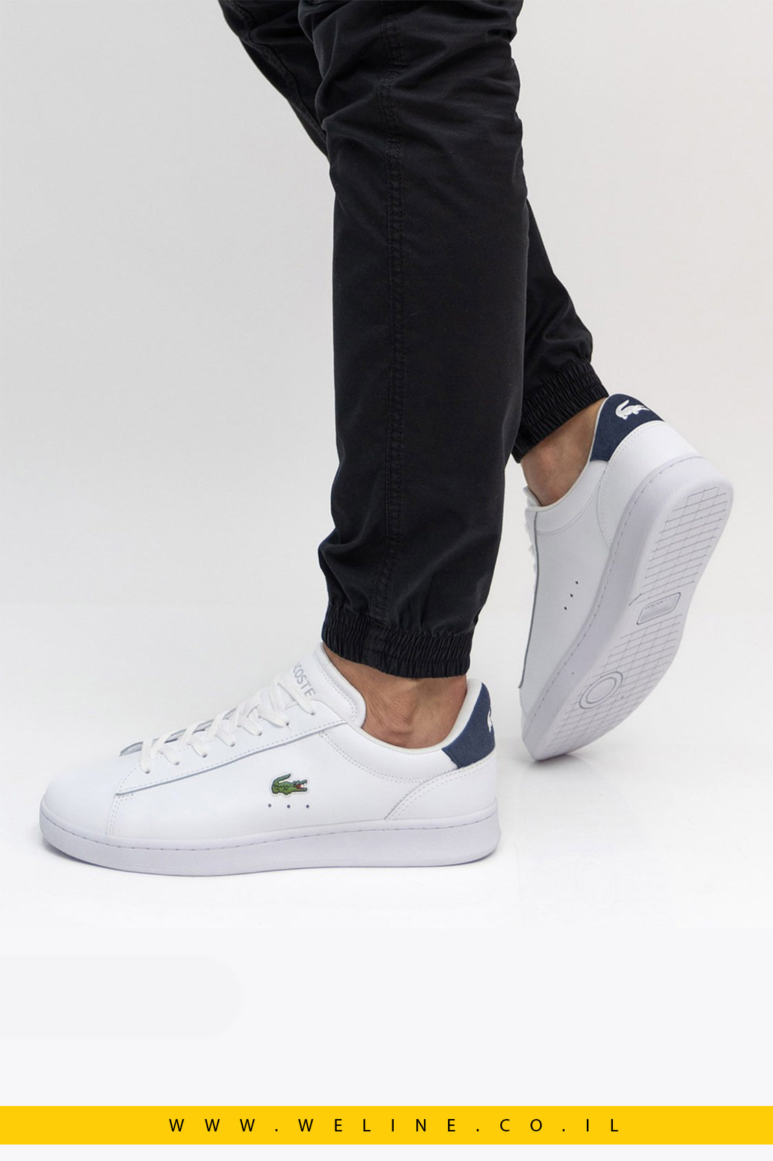 נעלי סניקרס עור לגברים Lacoste