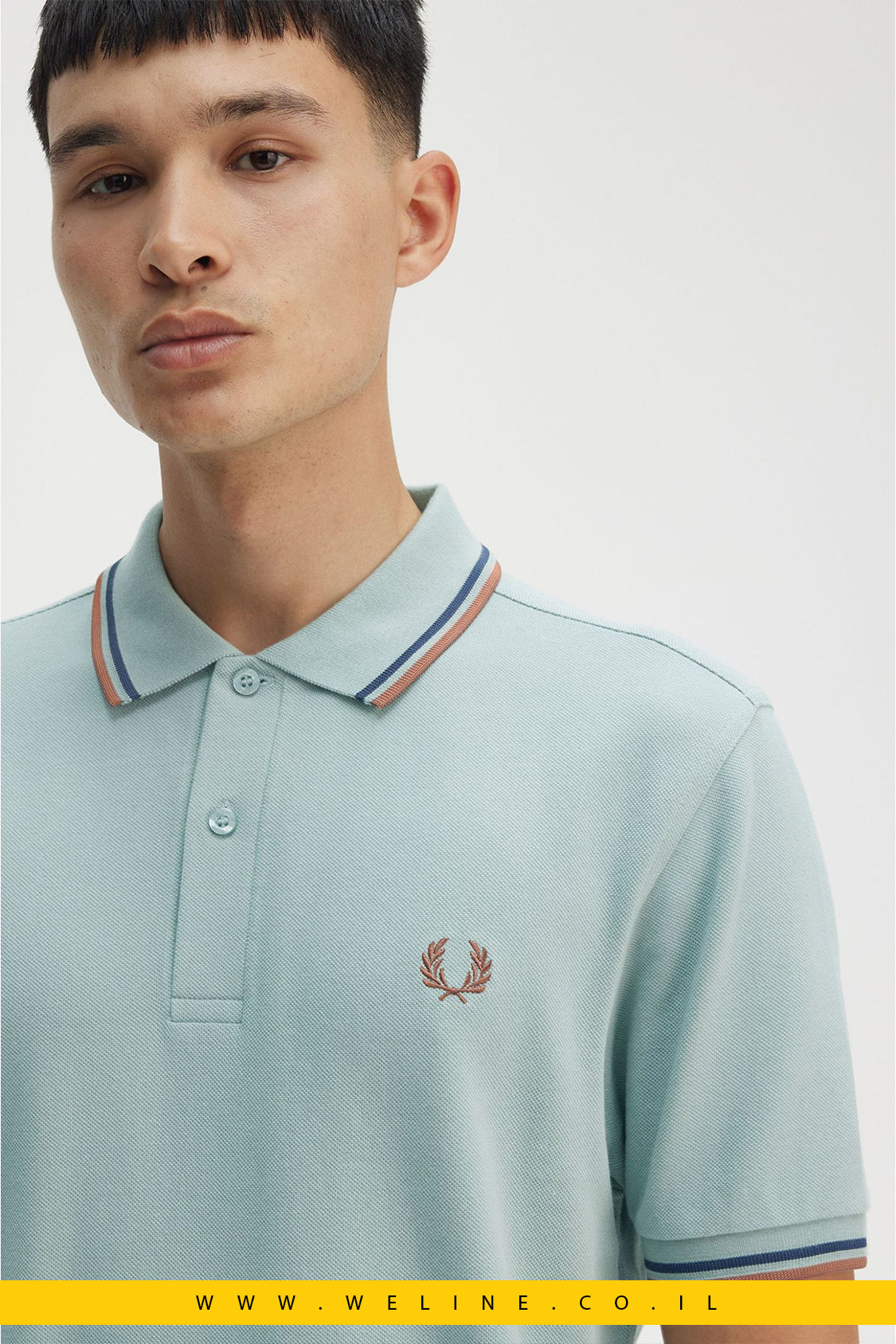 חולצת פולו גברים Fred Perry – דגם Twin Tipped הקלאסי