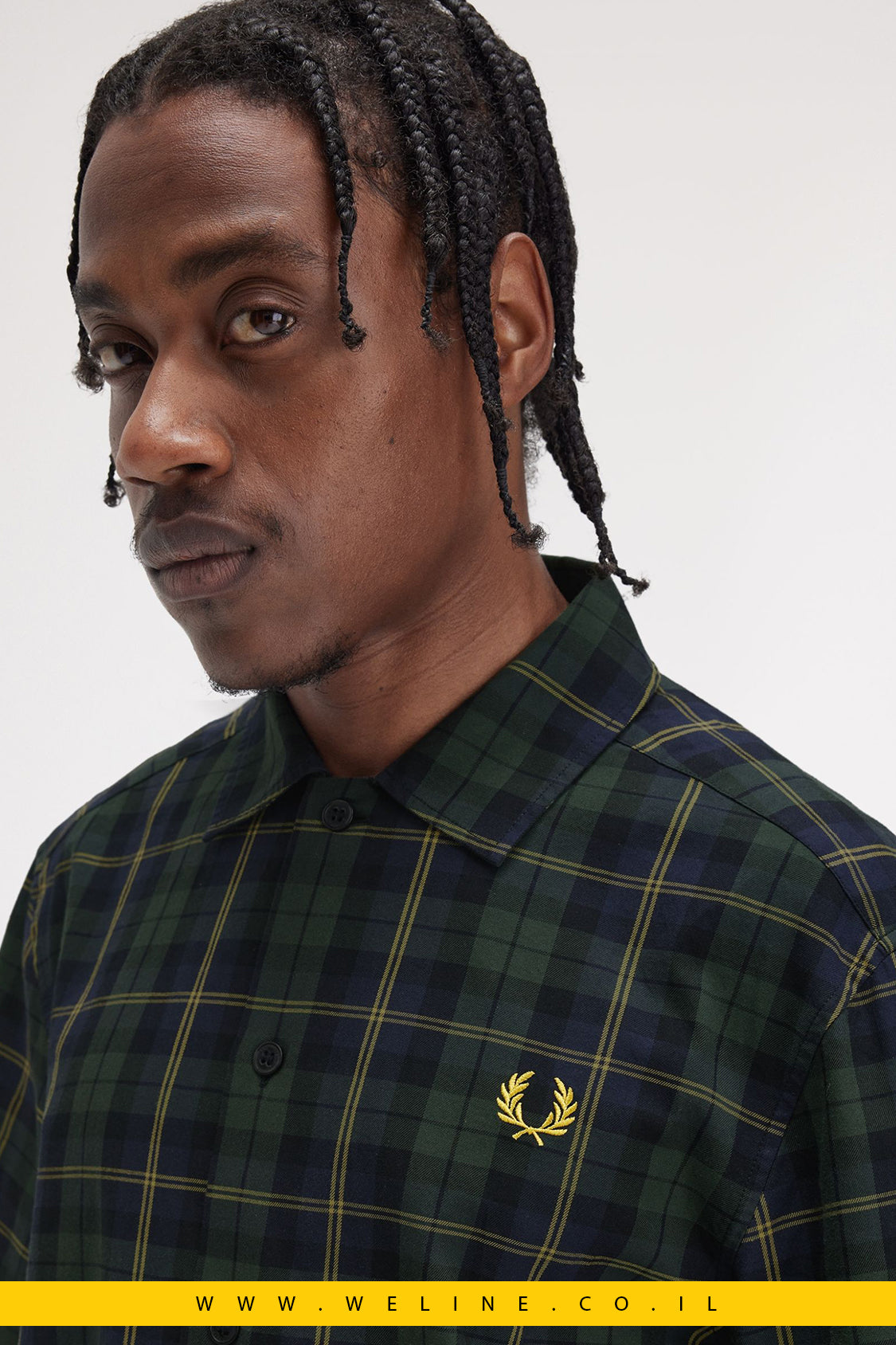 חולצת טארטן קצרה מבד טוויל כותנה – Tartan Twill Short Sleeve Shirt