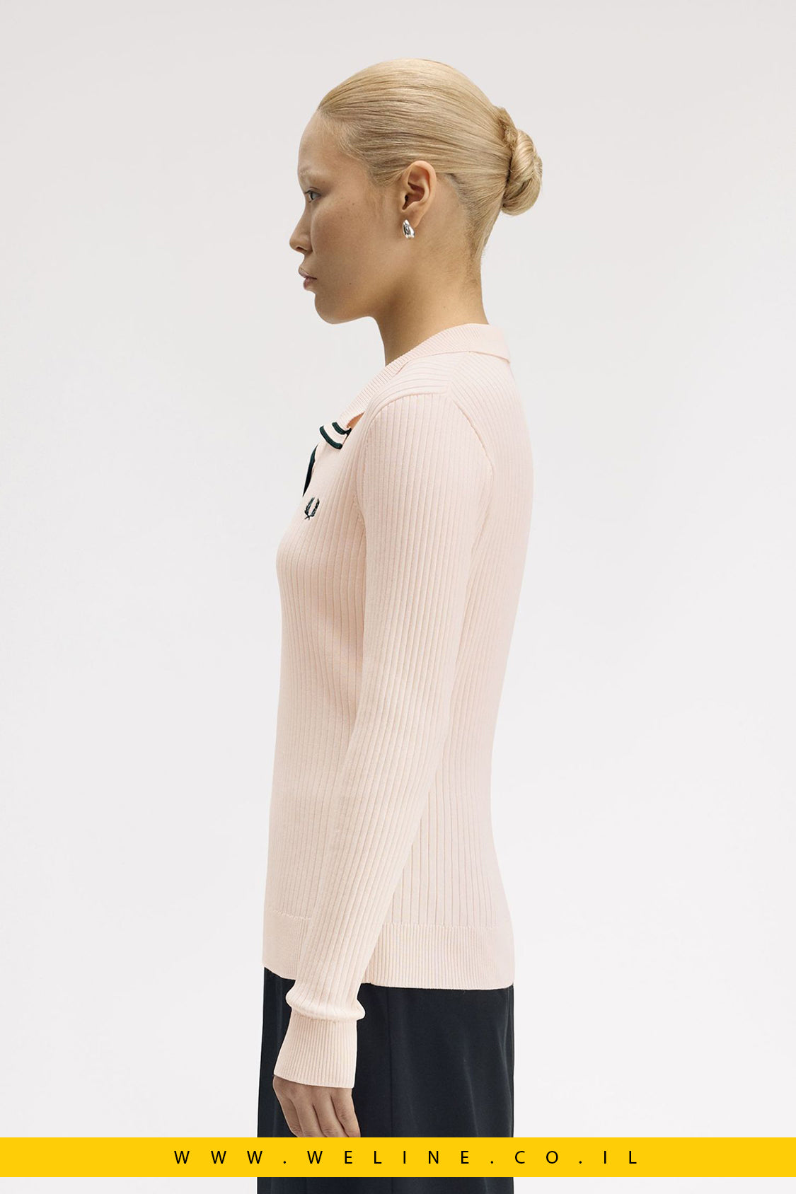 חולצת פולו סרוגה עם מרקם ריב – Fred Perry