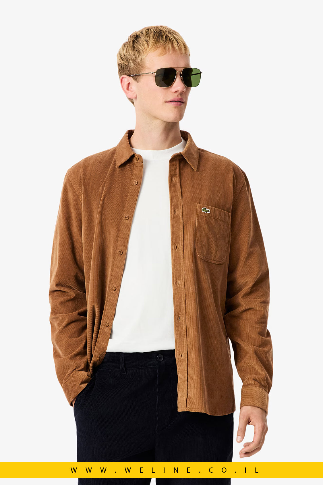 חולצת קורדורוי לגברים – Lacoste