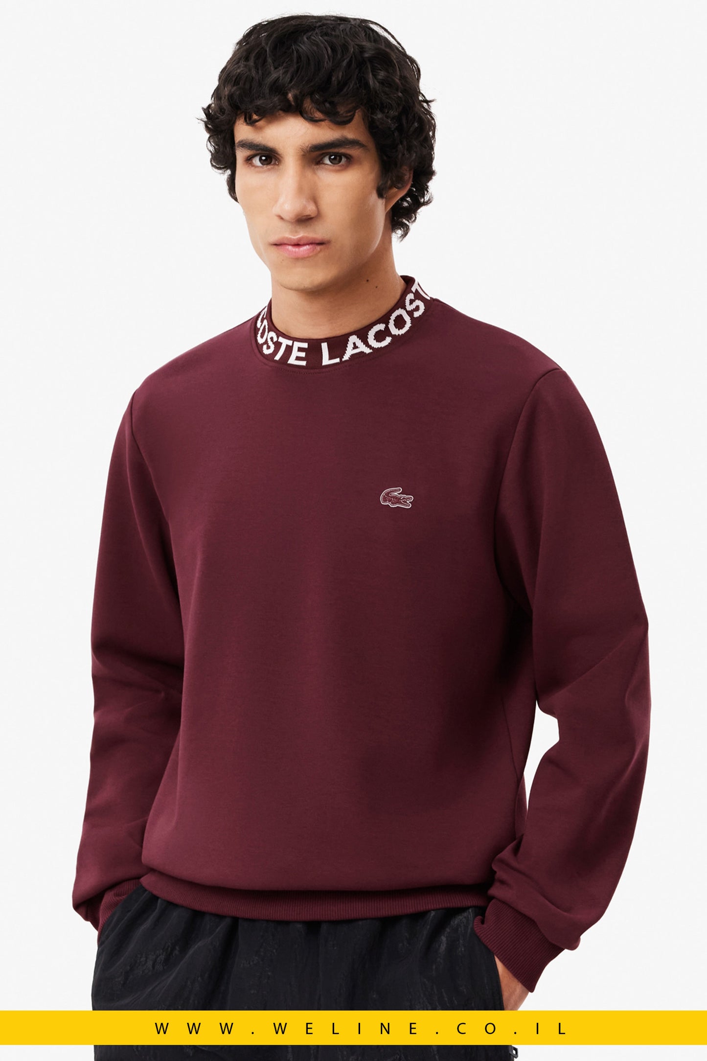 סווטשירט לגברים עם לוגו - Lacoste
