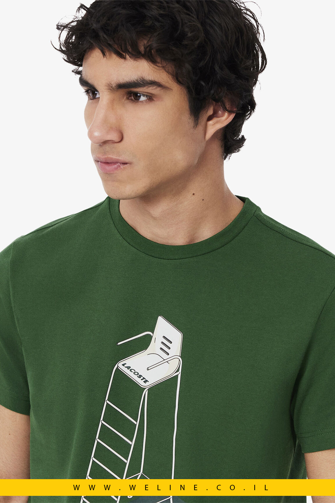 חולצת טי לגברים בהשראת טניס קלאסי – עם הדפס Heritage | Lacoste