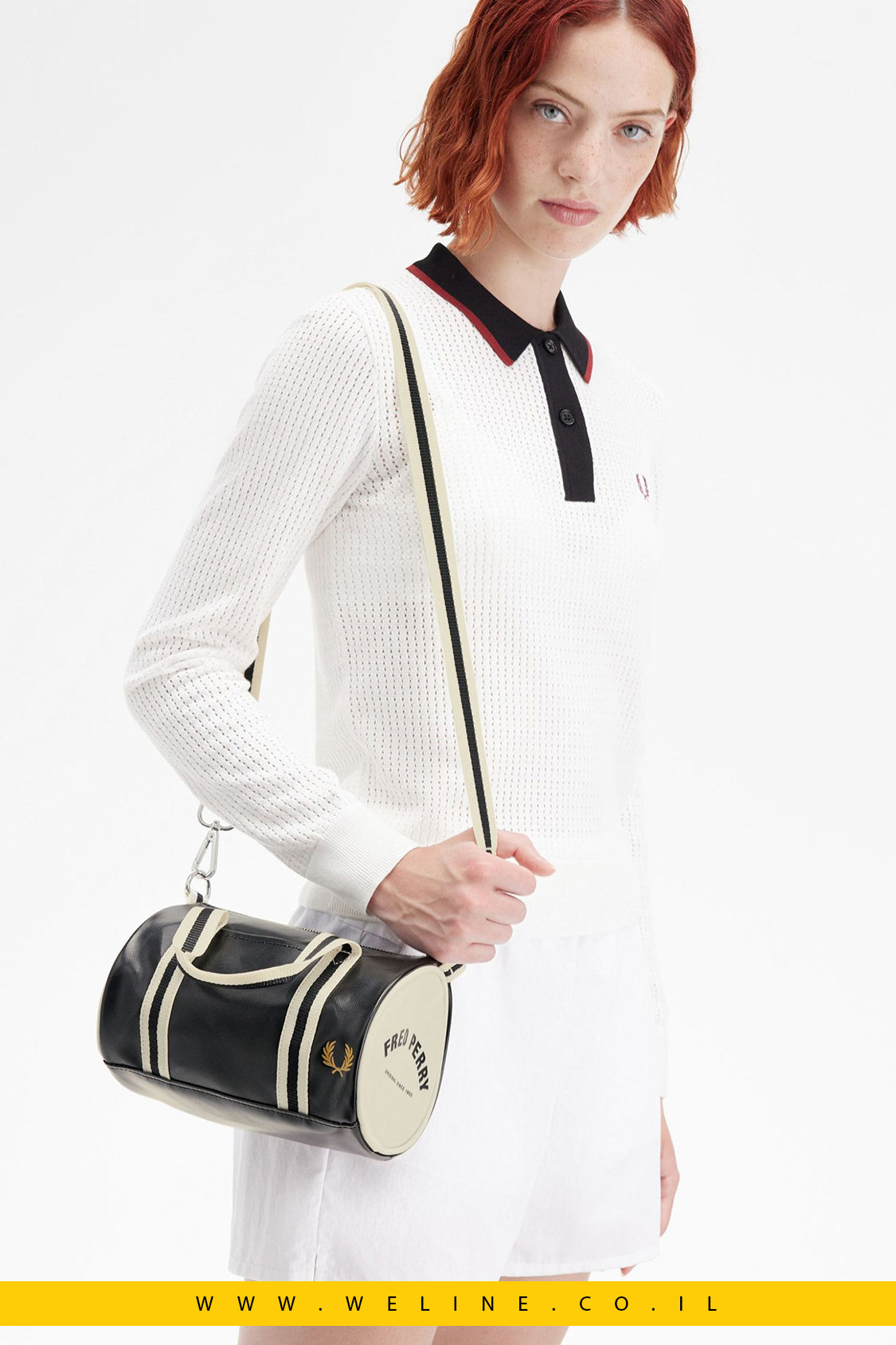 תיק קלאסי קטן בסגנון Barrel – Fred Perry