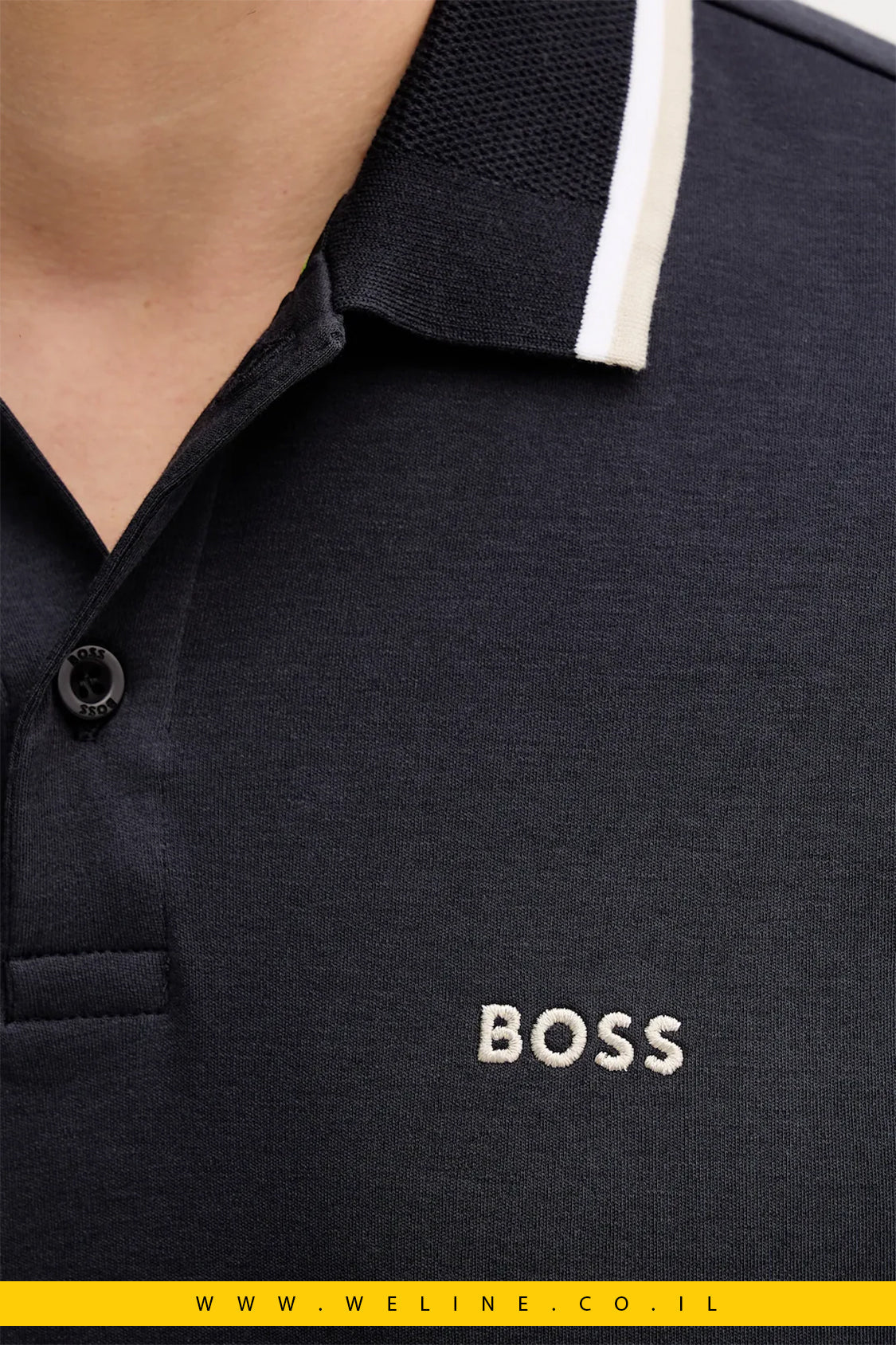 חולצת פולו לגברים מסדרת BOSS Green בצבע כחול כהה - WELINE.CO.IL
