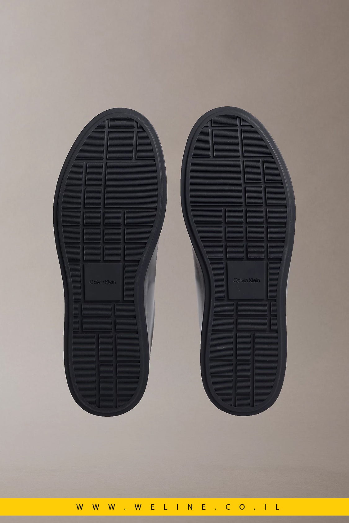 נעלי סניקרס גברים Calvin Klein Brooke Leather – צבע שחור מלא (Triple Black) - WELINE.CO.IL