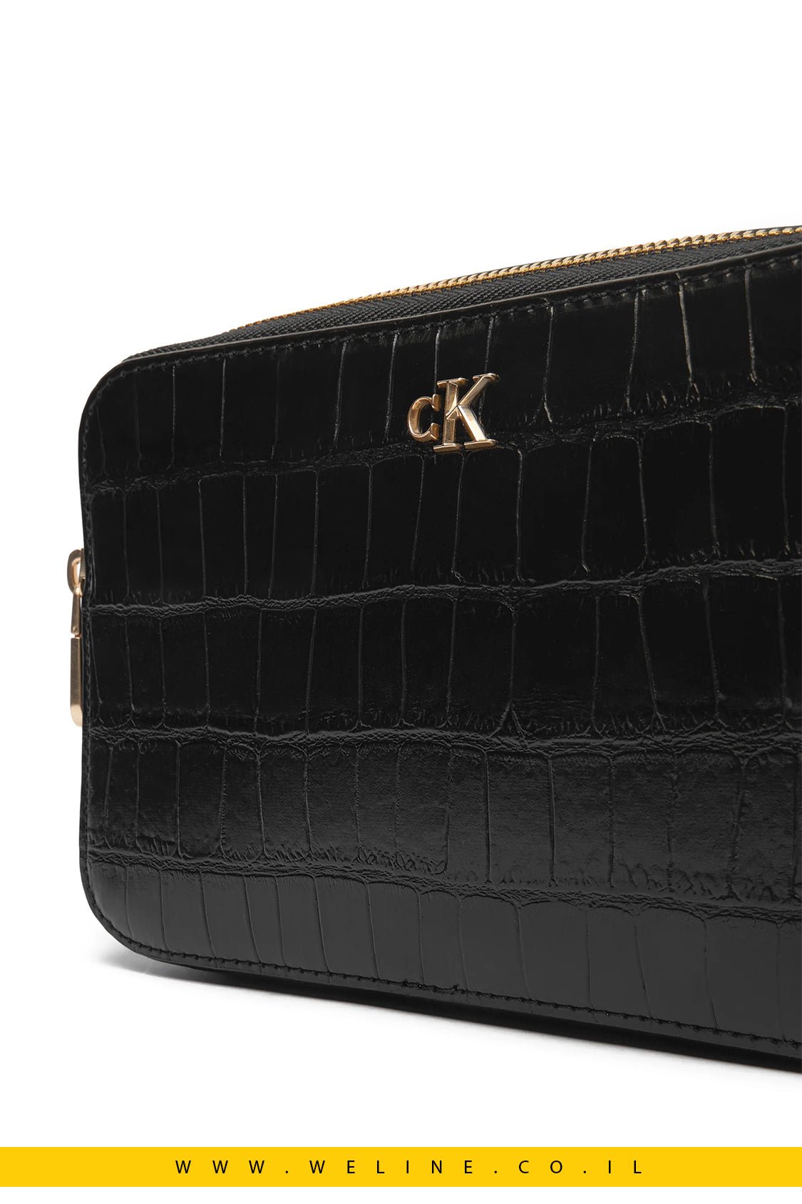 תיק צד CK Croc Camera Bag מבית Calvin Klein – צבע שחור - WELINE.CO.IL