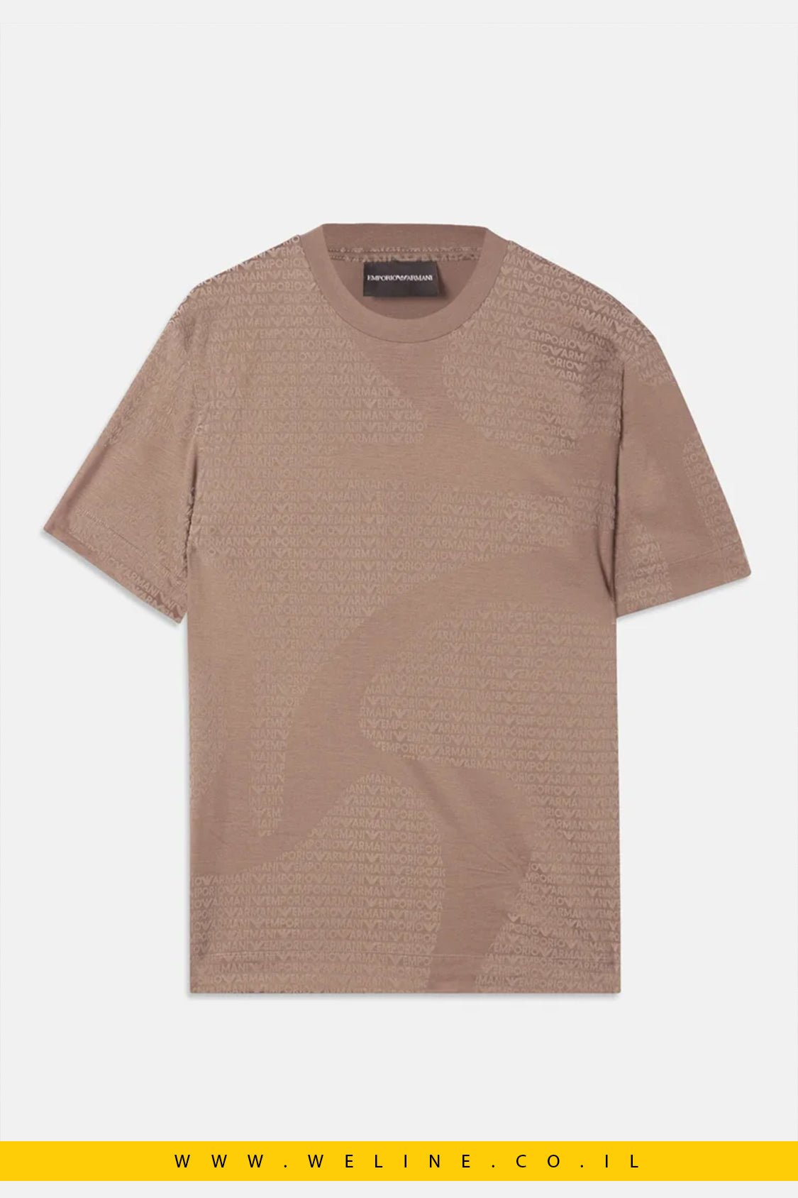 טי שירט Emporio Armani עם הדפס –walnut fancy - WELINE.CO.IL