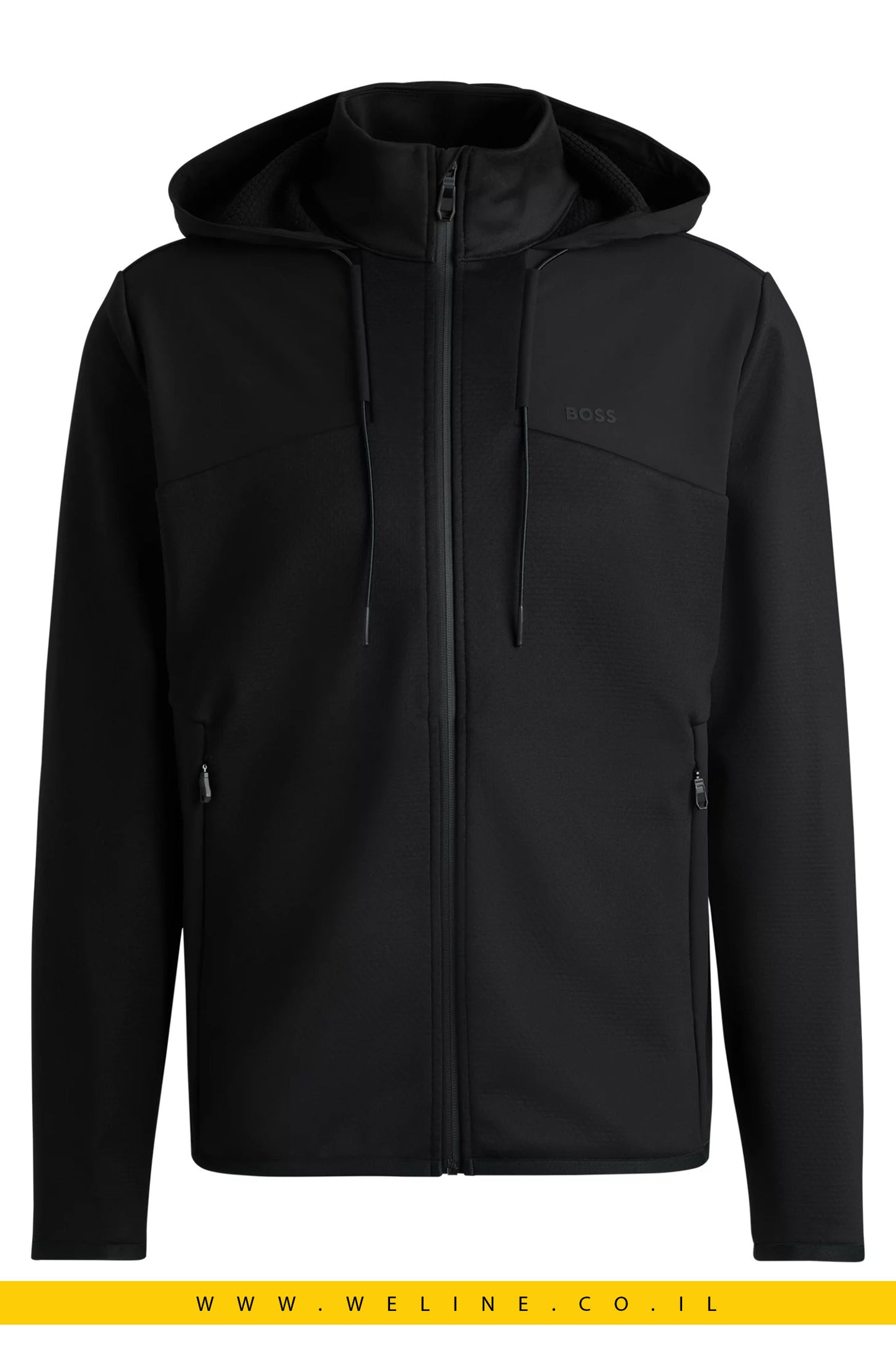 קפוצ'ון פליז מלוכד עם רוכסן ודיטייל לוגו