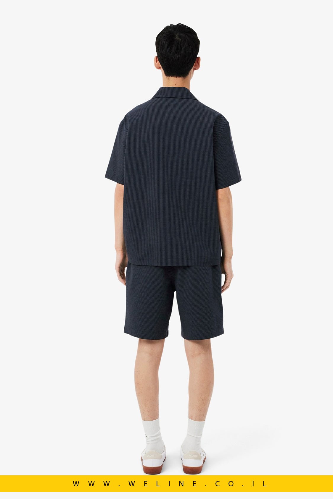 מכנסי שורט Lacoste Cotton Seersucker Relaxed Fit - WELINE.CO.IL