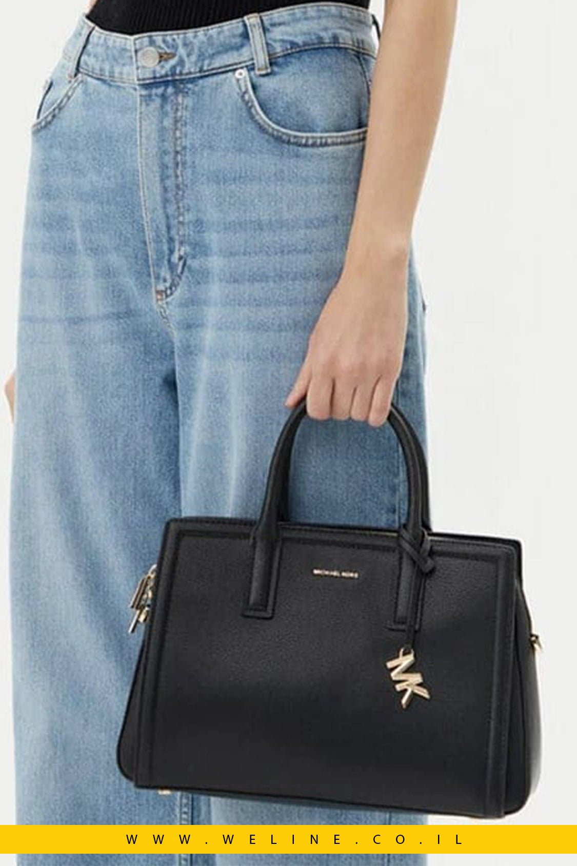 תיק יד לנשים Michael Kors Laila Medium Leather Satchel - WELINE.CO.IL