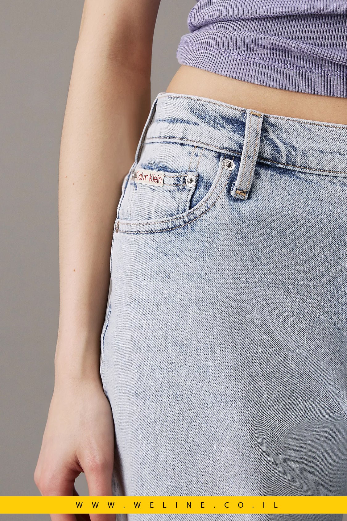 ג'ינס נשים בגזרת Mom של Calvin Klein – גזרה גבוהה ורגל צרה - WELINE.CO.IL