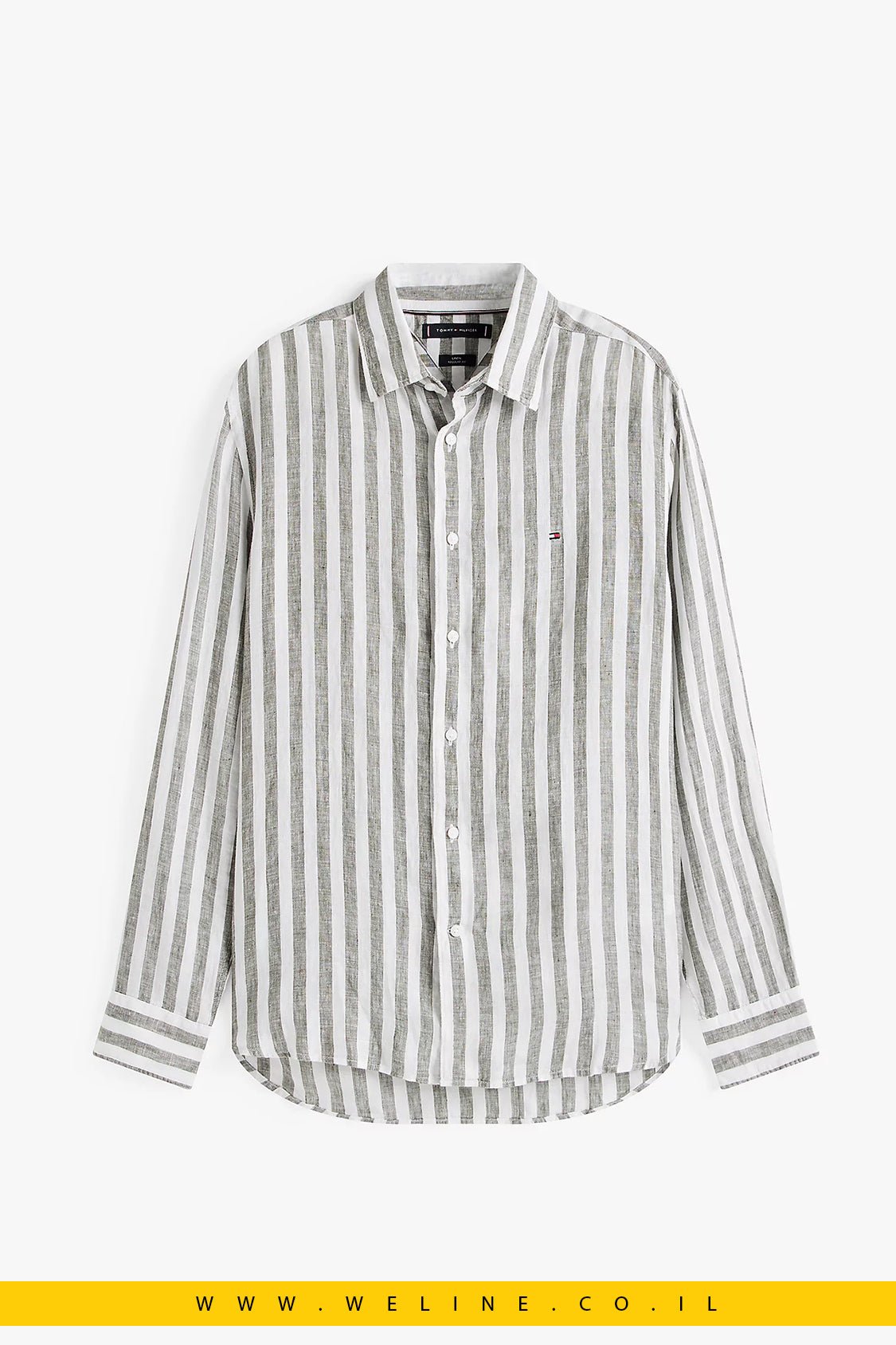 חולצת פסים פשתן Regular Fit לגברים Tommy Hilfiger - WELINE.CO.IL