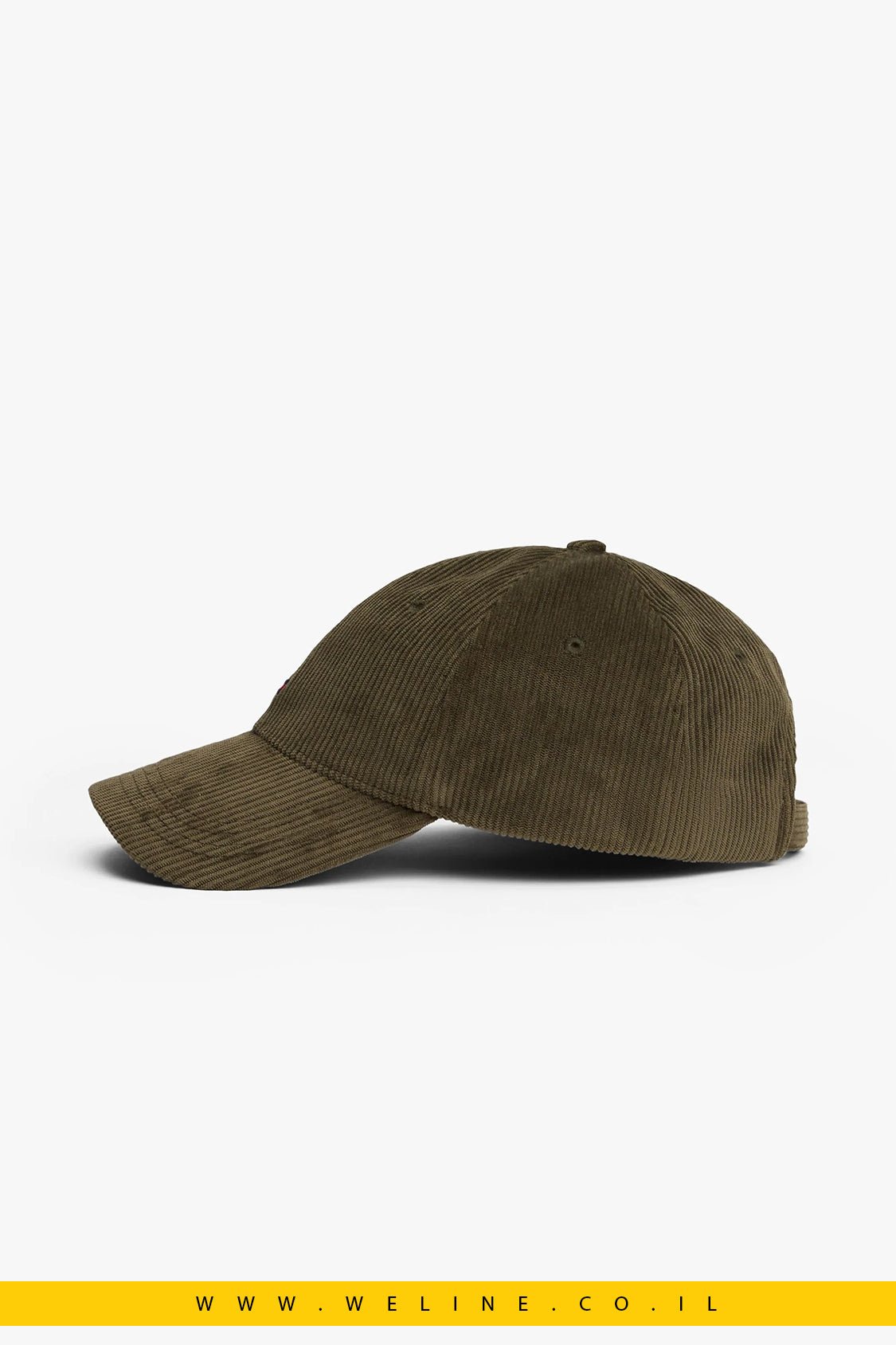 Tommy Hilfiger כובע Corduroy Baseball – עם רקמת Flag קדמית - WELINE.CO.IL