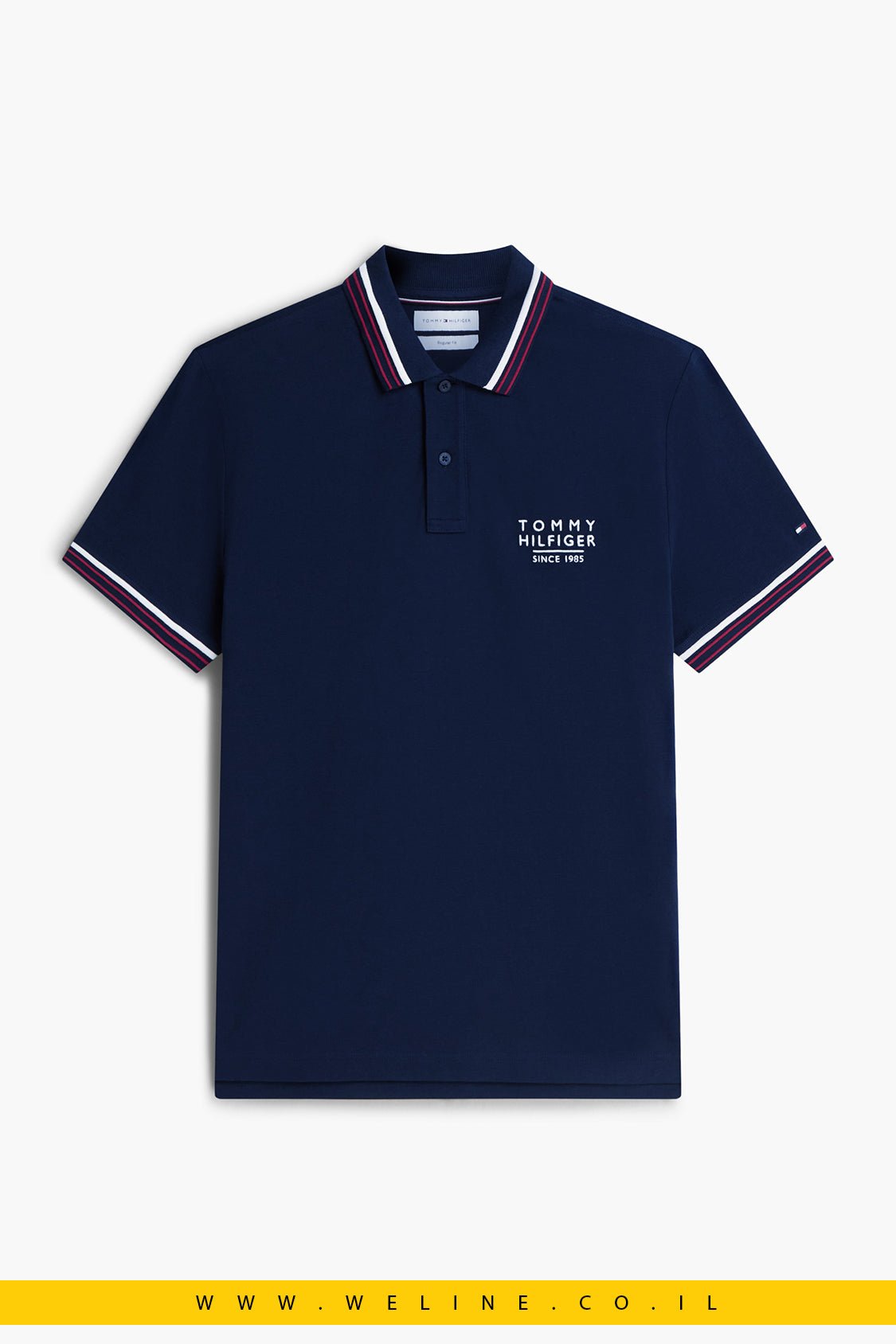 חולצת פולו Tommy Hilfiger Regular Fit Signature Collar - WELINE.CO.IL