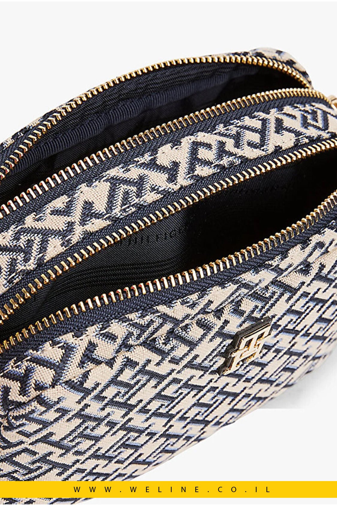 תיק צד נשים Tommy Hilfiger TH Jacquard Camera – צבע כחול - WELINE.CO.IL
