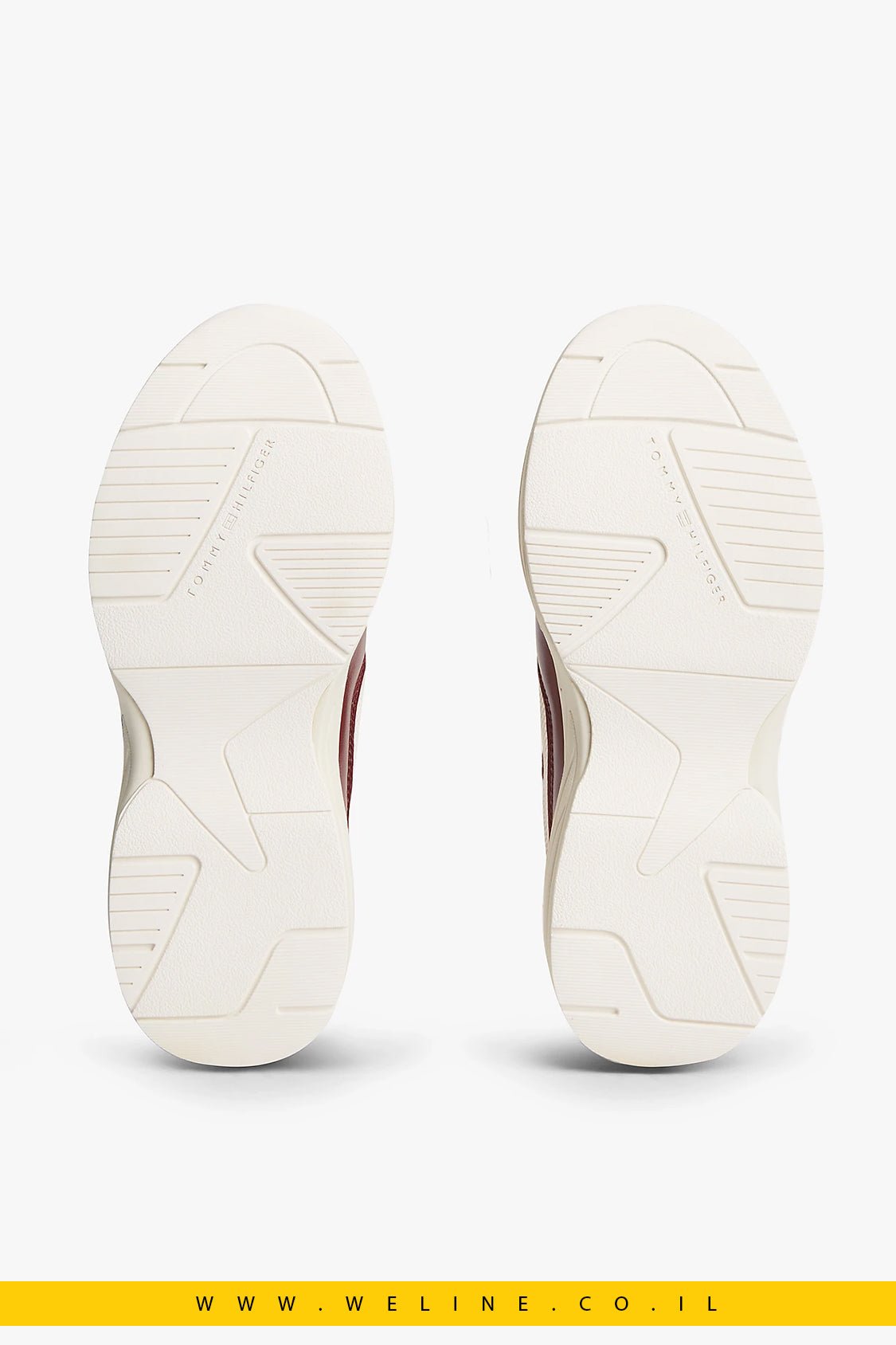 נעלי סניקרס נשים Tommy Hilfiger TH Monogram Mixed Texture Leather Trainers - WELINE.CO.IL