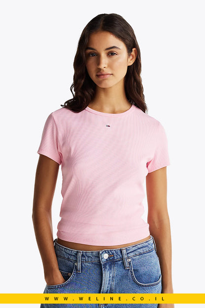 חולצת Ribbed Slim T-Shirt לנשים מבית Tommy Jeans