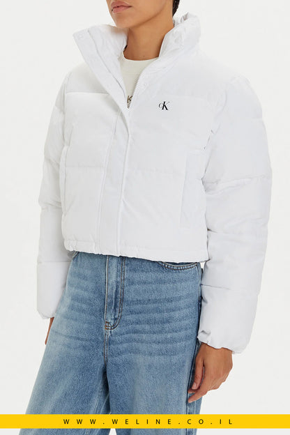 מעיל פוך Calvin Klein Jeans בצבע לבן, גזרה רגילה