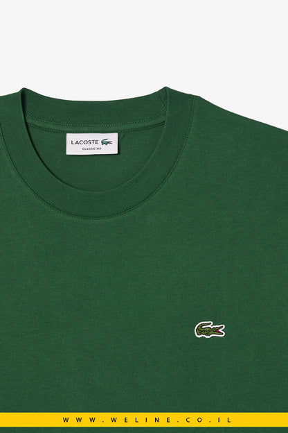 חולצת טי כותנה לגברים בצבע ירוק מבית Lacoste