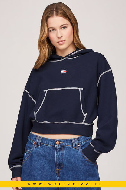 קפוצ'ון Boxy Top Stitch Badge