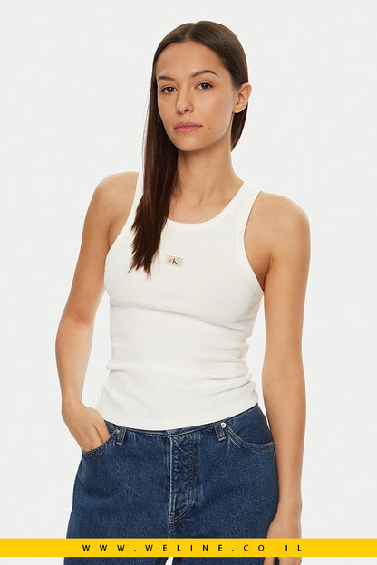 גופייה Slim Ribbed Cotton מבית Calvin Klein