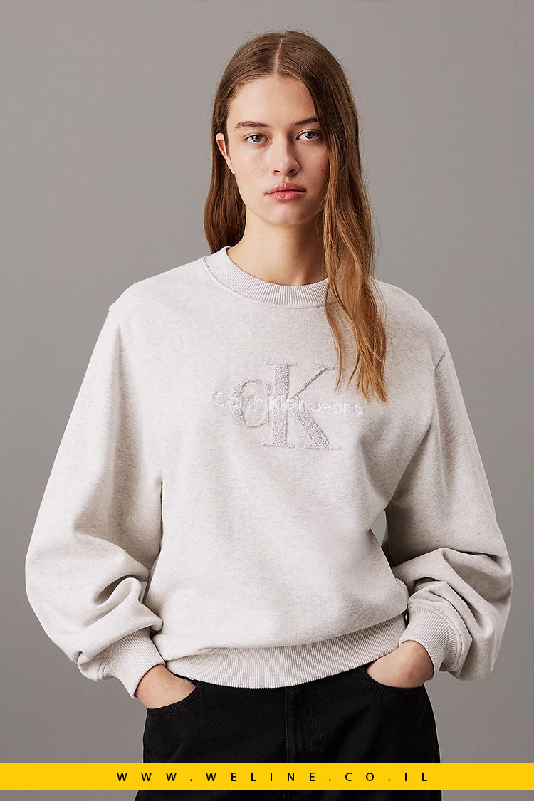 סווטשירט Relaxed Chenille Monogram מבית Calvin Klein