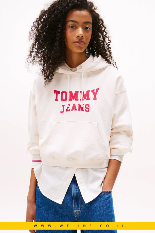 קפוצ׳ון נשים Tommy Jeans עם לוגו אפליקציה – VARSITY APPLIQUÉ LOGO BOXY HOODY