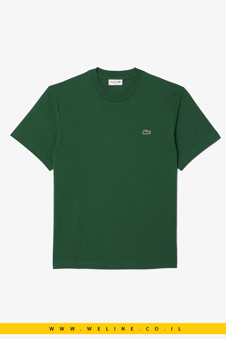 חולצת טי כותנה לגברים בצבע ירוק מבית Lacoste