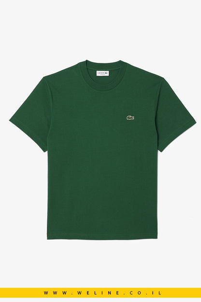 חולצת טי כותנה לגברים בצבע ירוק מבית Lacoste
