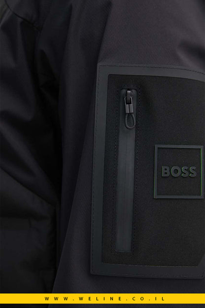מעיל פוך BOSS Green לגברים בצבע שחור