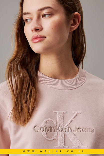 סווטשירט Relaxed Chenille Monogram מבית Calvin Klein