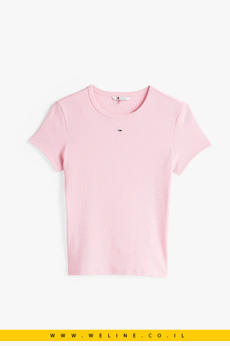 חולצת Ribbed Slim T-Shirt לנשים מבית Tommy Jeans