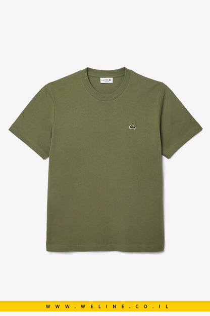 חולצת טי כותנה לגברים בצבע ירוק מבית Lacoste