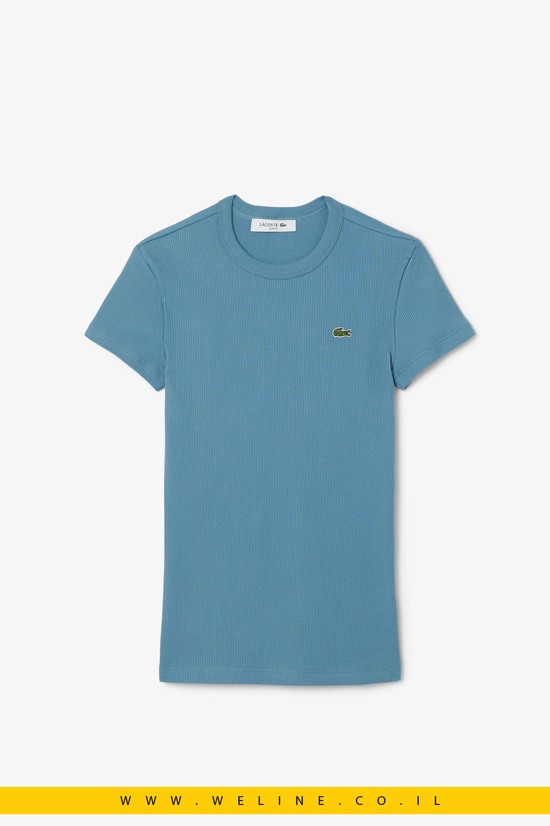 חולצת טי לנשים Lacoste Slim Fit Ribbed Cotton