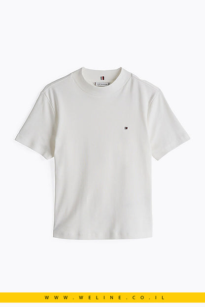 חולצת טי לנשים עם צווארון מוגבה – Tommy Hilfiger Mock Turtleneck Slim