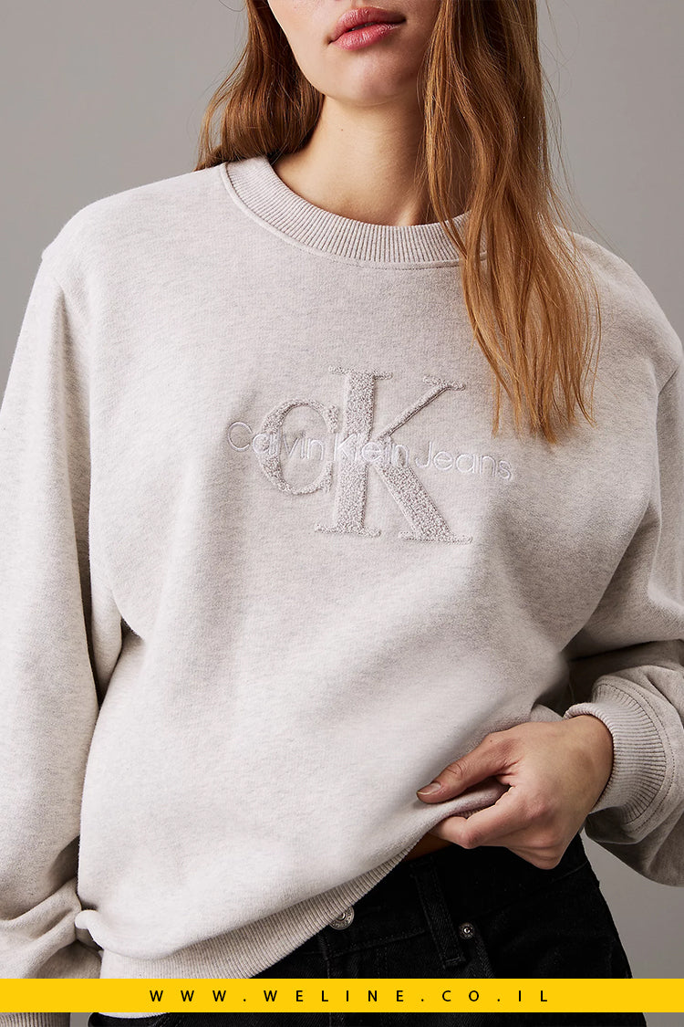 סווטשירט Relaxed Chenille Monogram מבית Calvin Klein