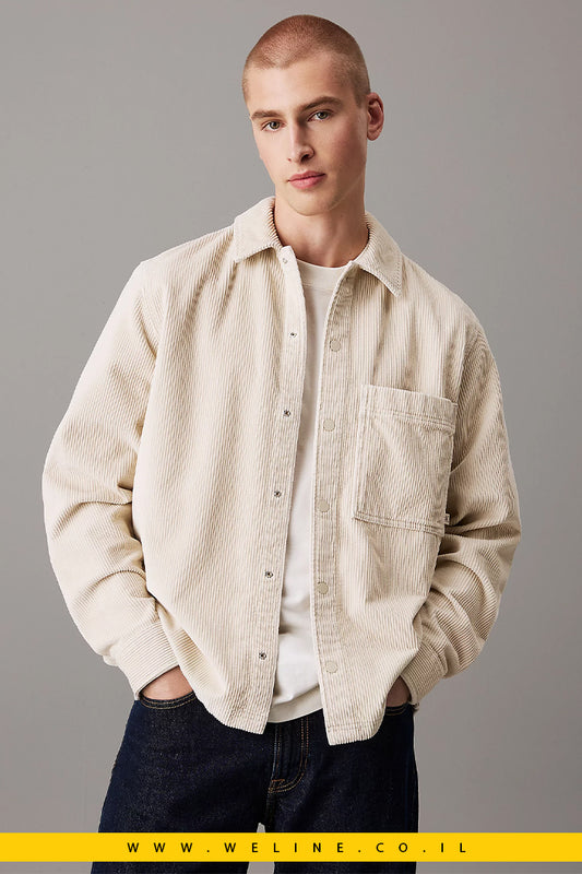 ג'קט חולצה קורדרוי רפוי לגברים
