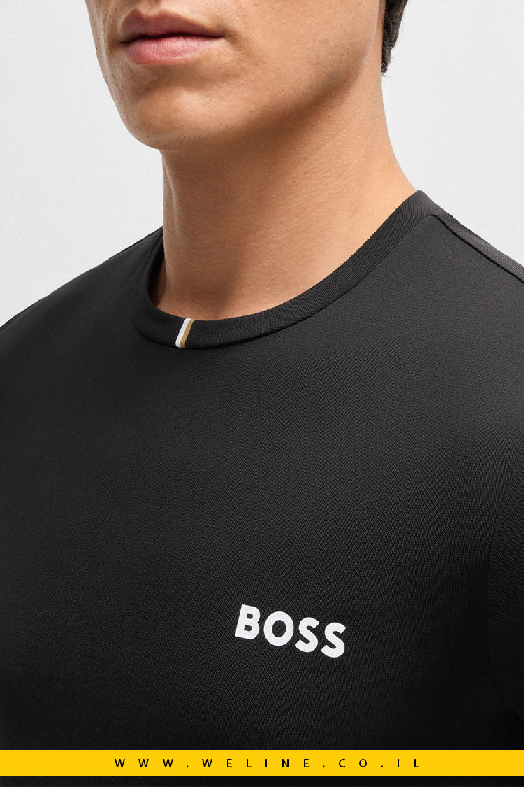 חולצת טי ספורטיבית BOSS x Matteo Berrettini בפיקה מנדף לחות