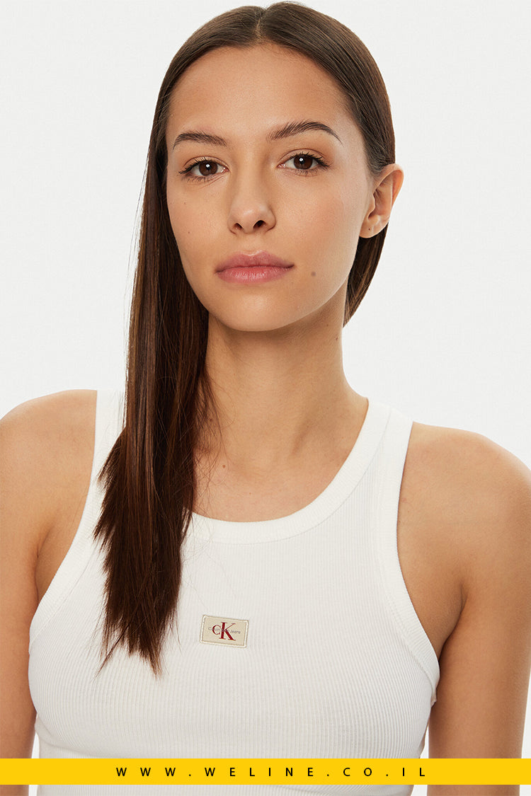 גופייה Slim Ribbed Cotton מבית Calvin Klein