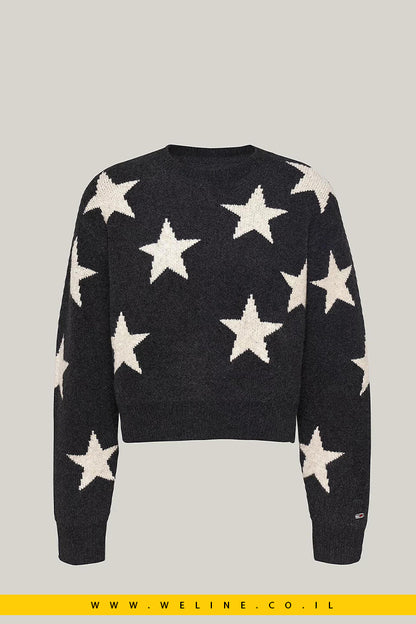 סוודר נשים Tommy Hilfiger עם דוגמת כוכבים