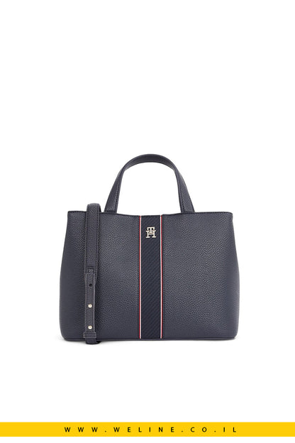 תיק צד לנשים TH Legacy Satchel בצבע כחול נייבי מבית Tommy Hilfiger
