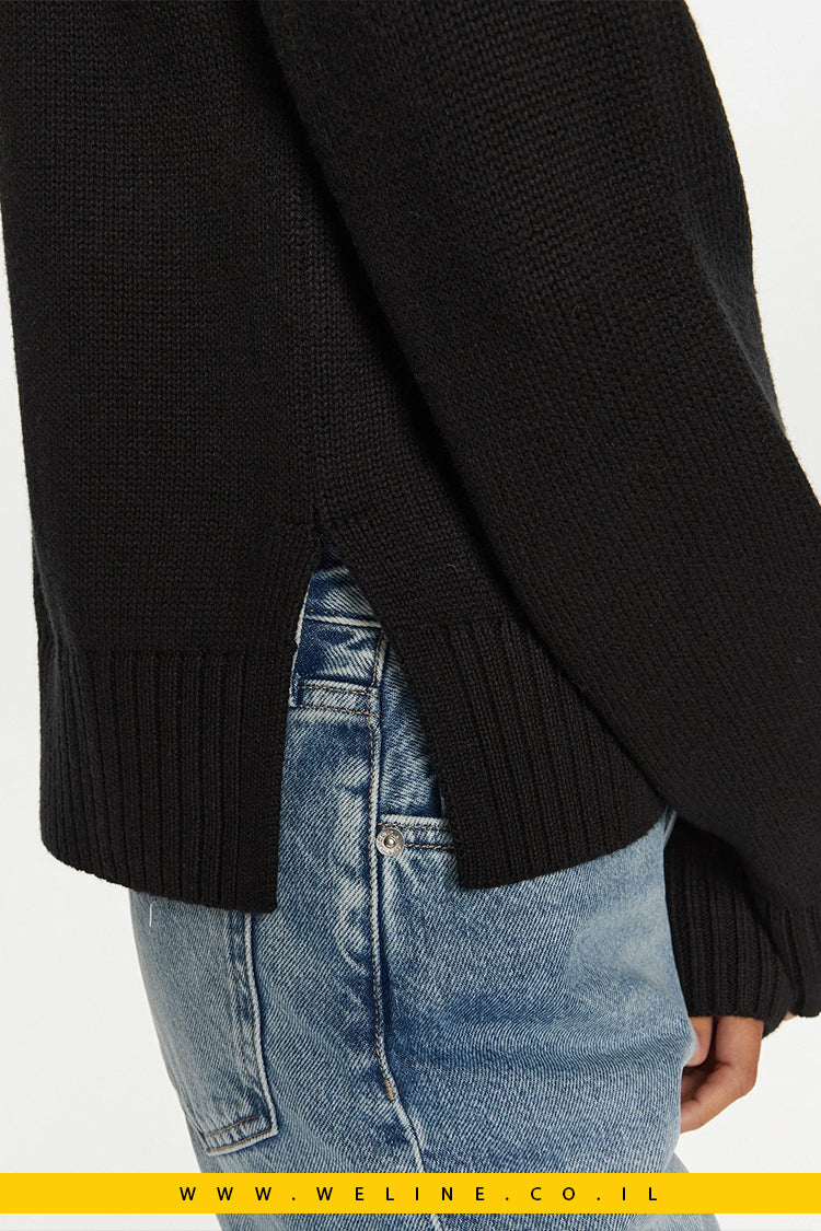 סוודר Calvin Klein Jeans Pull Intrasia לנשים בצבע אפור